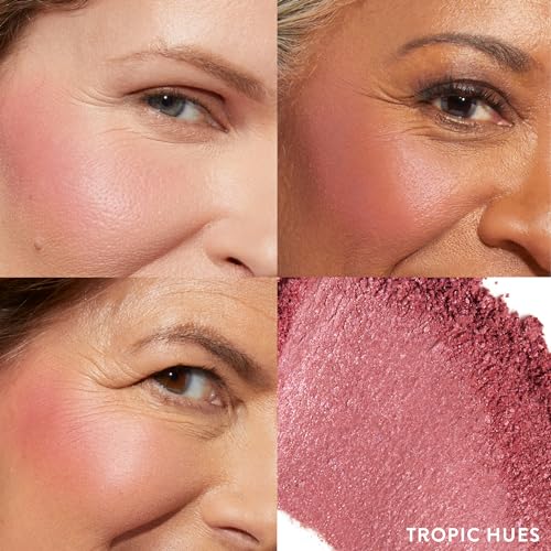 LAURA GELLER NEW YORK Daily Routine Kit (4 PC): Balance-N-Brighten Foundation, Porcelain, Retractable Kabuki Brush, Blush-N-Brighten, Tropic Hues, Original Baked Highlighter French Vanilla
