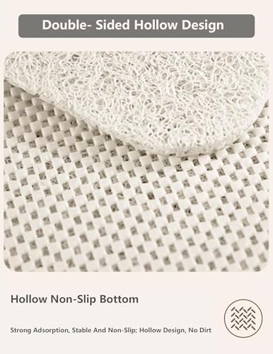 Anti Slip Corner Shower Mat with Drainage Holes, PVC Loofah Shower Anti Slip Mat, Bathmat Quick Dry and Easy to Clean, Shower Floor Mat Non Slip,E,54x54cm(21x21inch)