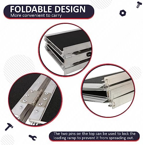 PENSUN 5FT Wheelchair Ramp, 60" L x 29" W Threshold Ramps, Non-Skid Portable Foldable Wheelchair Ramps for Steps, Lightweight with Handle, for Home, Stairs, Doorways, Curbs / 600lbs Capacity (5FT)