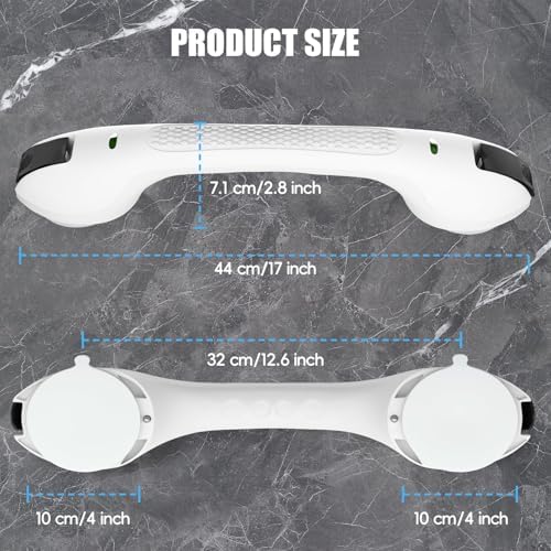 17 Inch Shower Handle, Grab Bars for Bathtubs and Showers, Disabled and Elderly Strong Suction Cup, Seniors Handicap Safety Handrail for Bathroom Toilet Tiles Glass - White