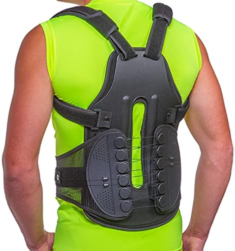 BraceAbility TLSO Full-Body Back Brace Support - Hard Clamshell Jacket for Thoracic Kyphosis, Parkinson's Disease, Fractured Spine, Scoliosis, Postural Correction, Post-Surgery Recovery (Medium)