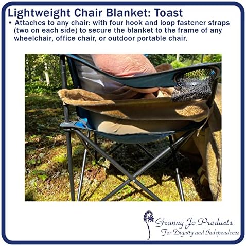 Granny Jo Products Lightweight Wheelchair Blanket, Warm Fleece, Fleece with Pocket, Toast, 36 inch (2204)