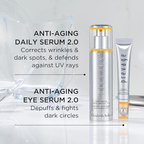Elizabeth Arden PREVAGE Anti-Aging Face Serum 2.0 for Women, Brightening & Dark Spot Correcting Skincare, With Antioxidant Idebenone Technology, 1.7 Fl Oz