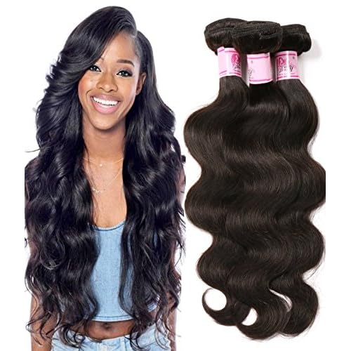 Beauty Forever Indian Body Wave Hair 3 Bundles Hair Extensions 100% Unprocessed Human Virgin Hair Weaves Natural Color 95-100g/pc (8 10 12)
