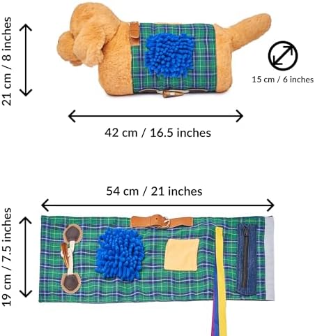 Fidget Muff and Blanket for Elderly | Fidget Blanket for Dementia | Dementia Products for Elderly | Gift and Activities for Seniors with Alzheimer’s or Dementia | Sensory Fidget Toys (Beige)