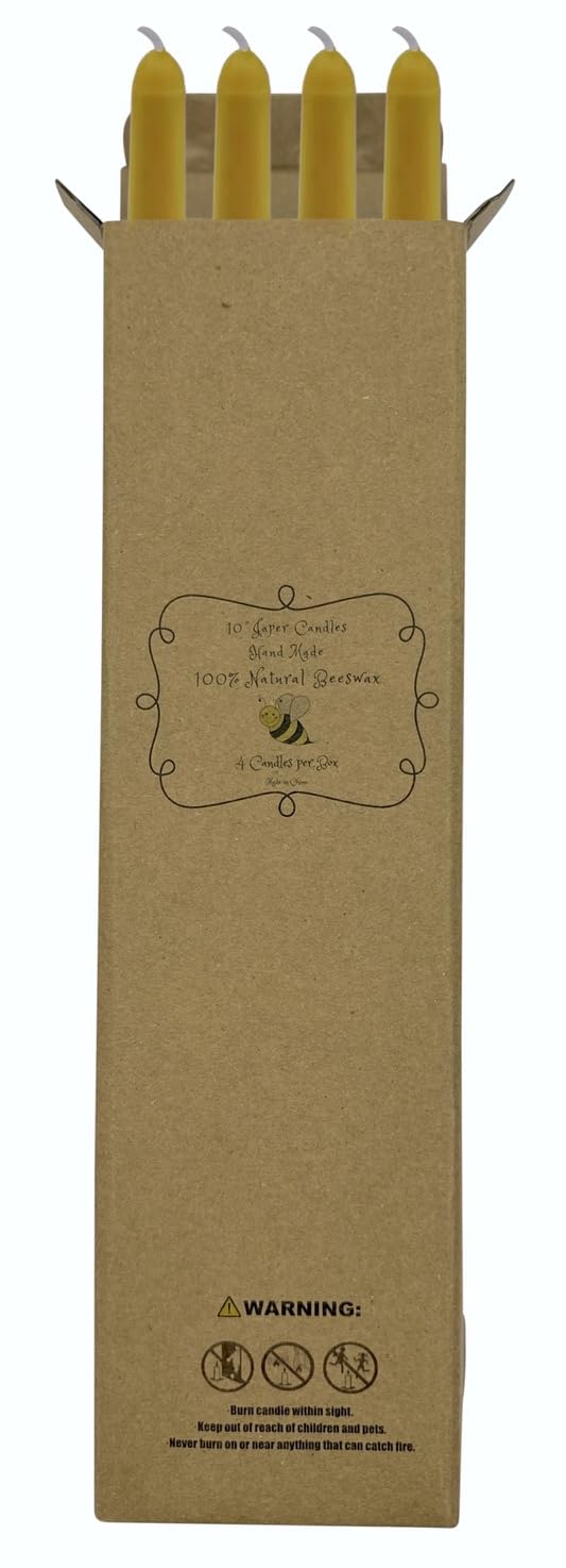 Set of Four 10"... 100% Beeswax Taper Candles"