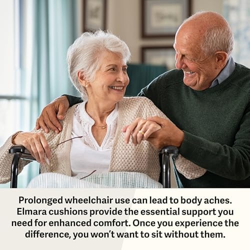 Elmara Doctor-Designed Wheelchair Seat Cushion Set is The Ultimate Comfort Solution – Thick Wheelchair Cushions Relieve Back & Sciatica Pain – Wheel Chair Cushions for Seniors, Wheelchair Pad (Gray)