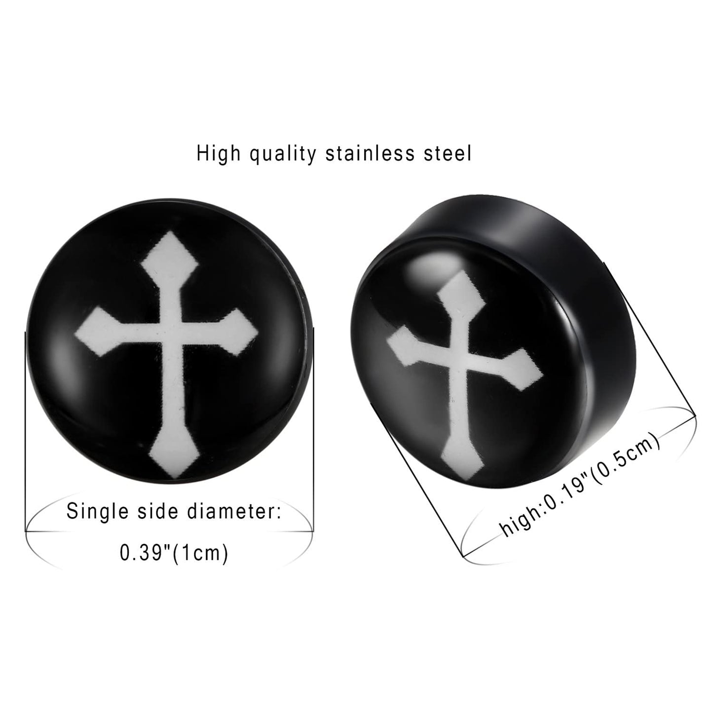 Rofusn Halloween Magnetic Piercing Earrings for Men Women, 4Pairs 10MM Non-Piercing Clip On Fake Cheater Stud Earrings Jewelry