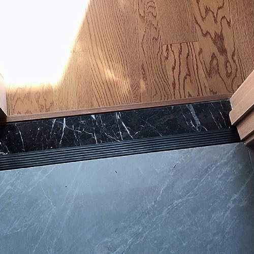 Bilaida 0.8" Rise Solid Rubber Threshold Ramp, 1500 LBS Capacity, 39" Wide Non-Slip Wheelchair Ramp for Doorway Indoor or Outdoor, Bathroom, Garage and Supermarket Entrance, Cuttable Black (0.8"H, 1)