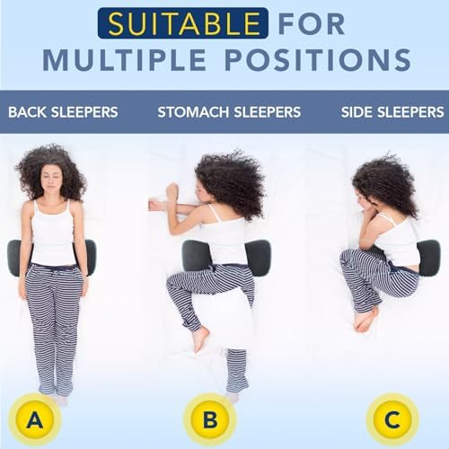 Lumbar Support Pillow for Sleeping Memory Foam Lumbar Pillow for Lower Back Pain Relief Back Support Pillow for Side,Back and Stomach Sleepers-Bed Wedge Bolster Pillow Bed Rest Pillow