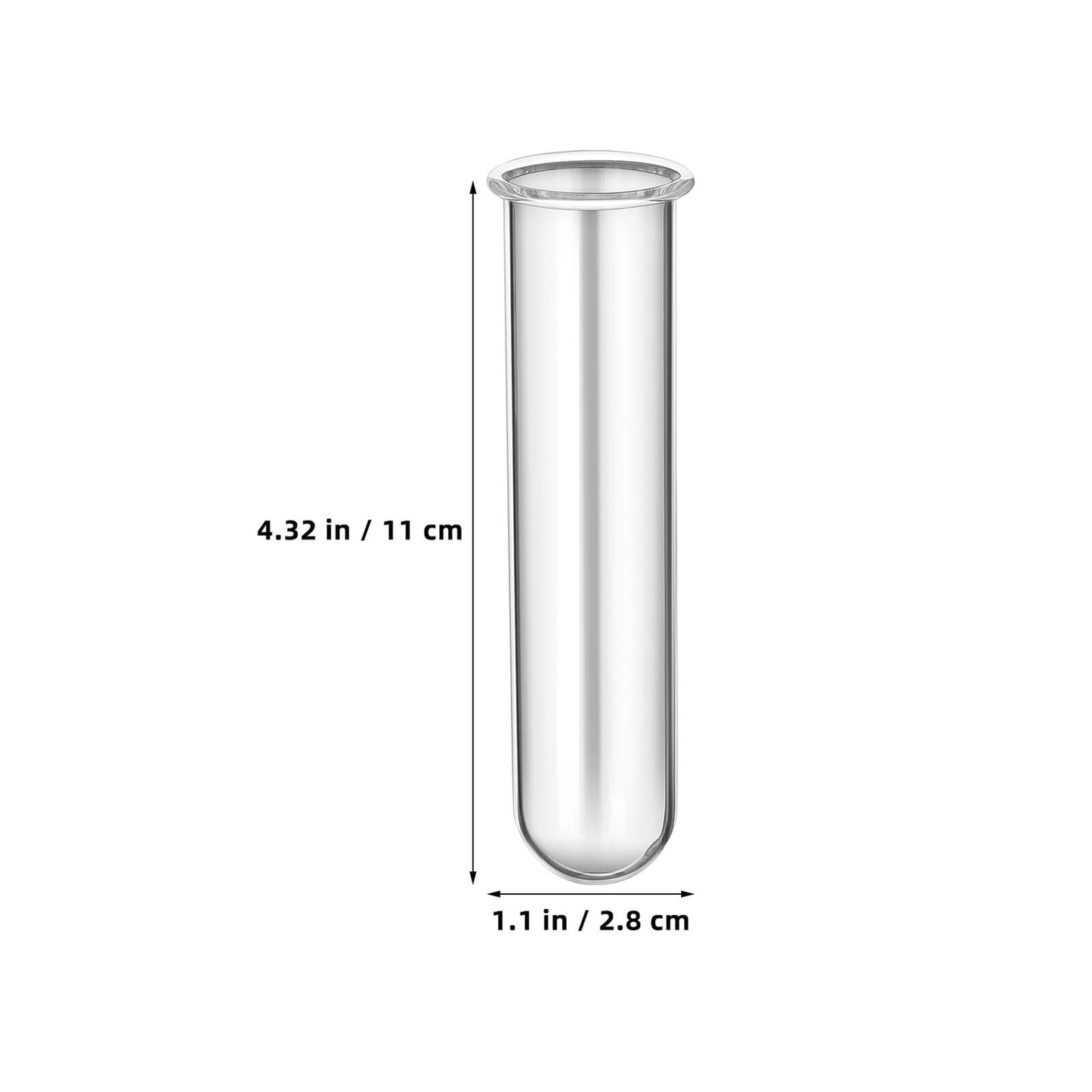 LIFKOME 5pcs Glass Test Tube Plant Vases 2.5x3x11cm Hydroponic Flower Tubes Propagation Station for Indoor Terrarium Gardening