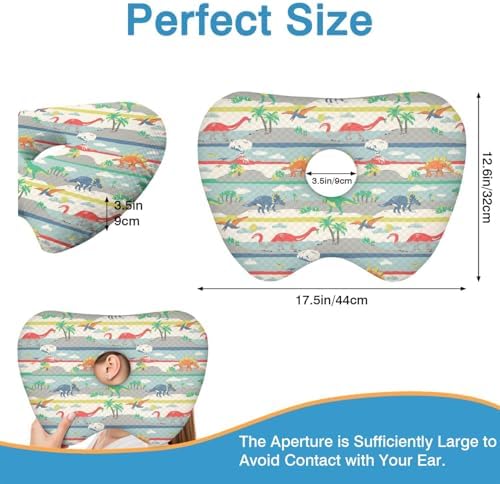 Ear Piercing Pillow for Side Sleepers Pillows with Holes for Ear Pain,Donut Pillow for Ear Side Sleeping Pillow for Adults CNH Ear Pain Relief Pressure Sores Ear Pillow with Hole in Center