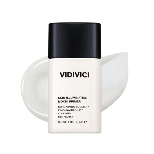 VIDIVICI Skin Illumination Mochi Primer 1.05 fl oz | K-Beauty Pore Blurring & Serum-Like Makeup Primer with 84% Skincare Ingredients, Pearl Soft Focus Effect, Hydrating & Makeup Gripping Base