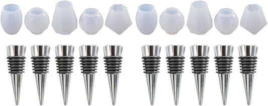 Cabilock 2sets Silicone Wine Stopper Molds for Custom Bottle Stoppers Lightweight and Portable Craft Accessories for Wine