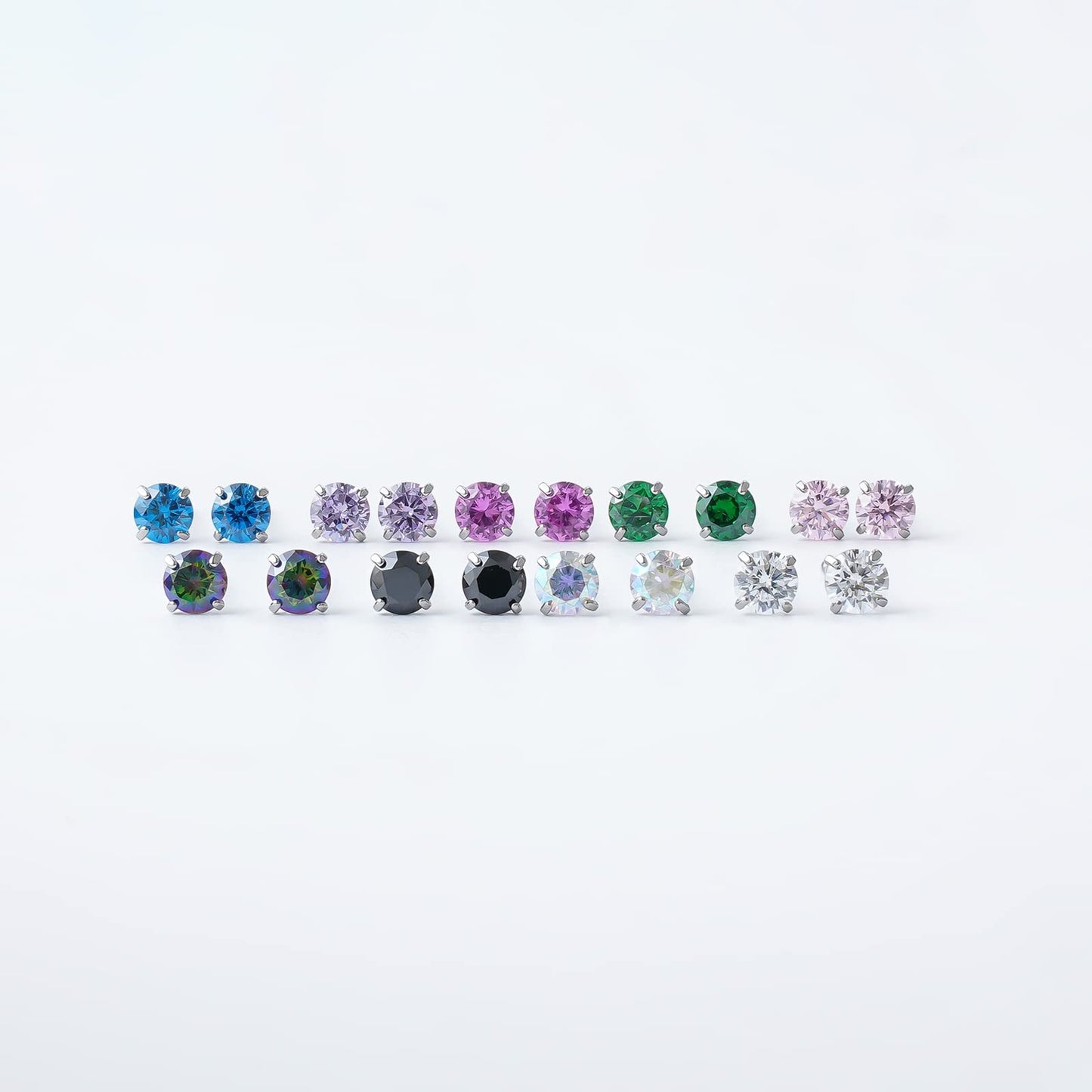 1 Pair Implant Grade Titanium Stud Earrings Set Hypoallergenic 3mm 4mm 5mm 6mm Cubic Zirconia G23 Titanium Earring Studs for Women Men for Sensitive Ear (3mm VM)