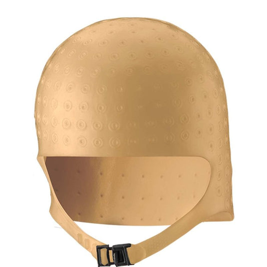 DOMPEL Silicone Highlight Hair Cap | Reusable Professional Silicone Cap | Special for Hair Dyeing Model Romana (GOLD)