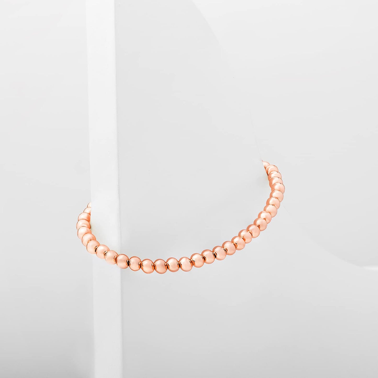 PAVOI 14K Rose Gold Plated Beaded Bracelet | Womens Ball Bracelet | Plated Gold Bracelets For Women