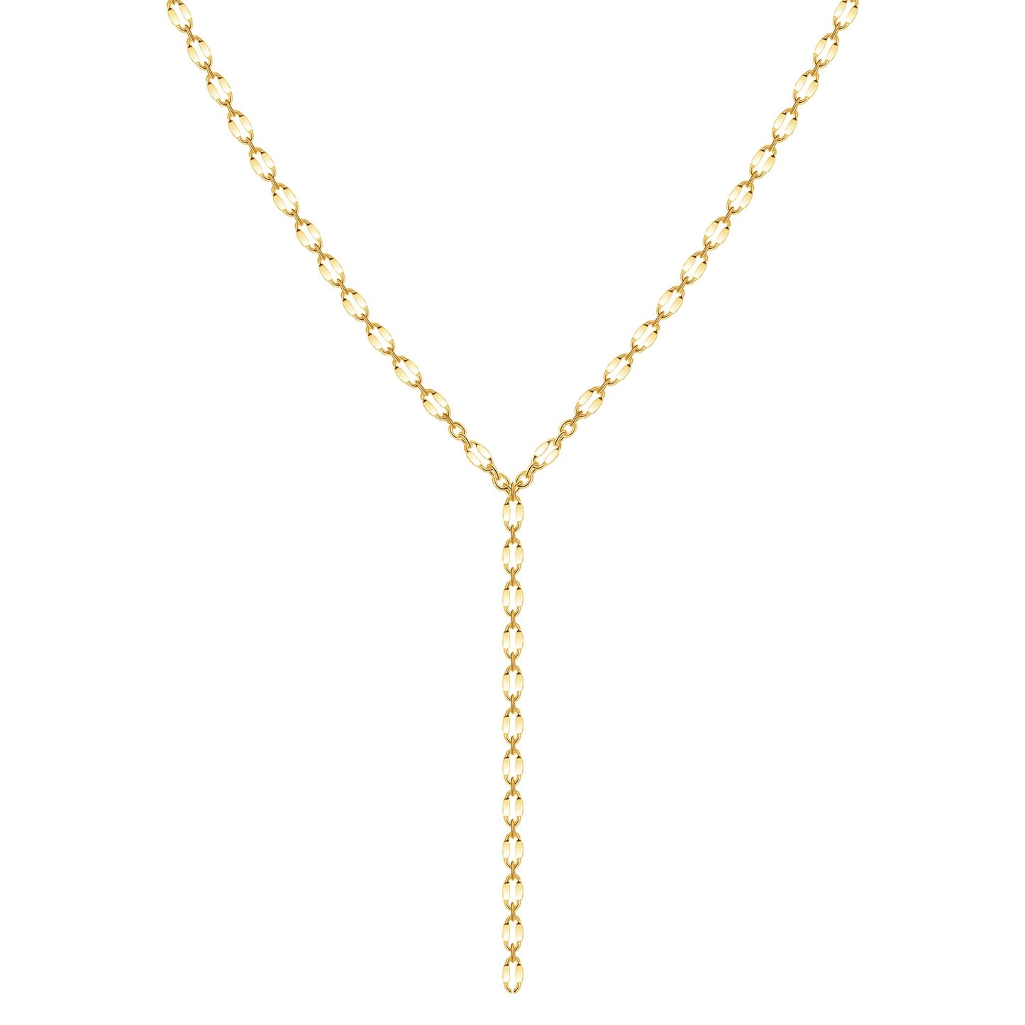 Pancert Gold Necklace for Women, Dainty Long Necklace 14k Gold Plated/Silver Y-Shaped Pendant Necklace Trendy Cz Beaded Chain Lip chain Drop Necklaces for Women Gift Jewelry