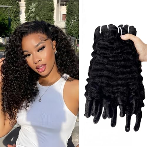 Burmese Curly Bundles Human Hair 14 16 18 Inch 12A Grade 100% Unprocessed Brazilian Virgin Hair Weave with Spriral End 3c4a Quick Weave Real Human Hair Natural Black Hair Extensions