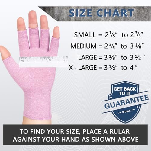 2 Pairs Arthritis Compression Gloves for Women Men, Fingerless Breathable & Moisture Wicking Compression Gloves for Relieving Carpal Tunnel Aches, Rheumatoid Pains, Joint Swell Purple L