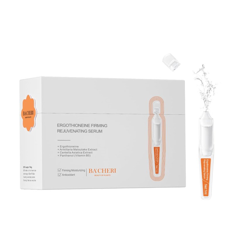 BACHERI Ergothioneine Serum Ampoules, Antioxidant & Anti-Glycation & Anti Aging Rejuvenating Facial Serums Firming and Hydrating Skin Barrier Repair for All Skin Types 30PCS/Box