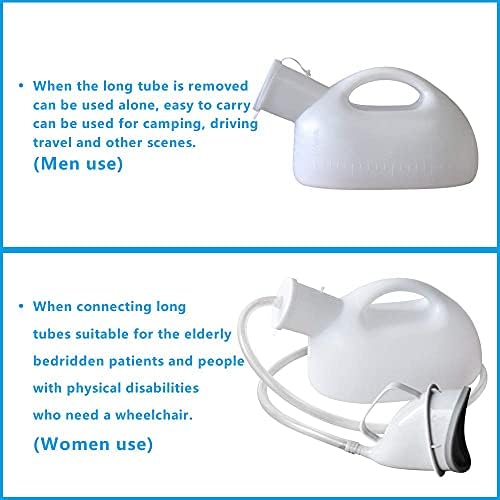 Urinals for Women Portable Female urinals Ladies Urination Device 2000 ml Large Capacity Urine Cup for Elderly Urinary Incontinence Hospital beds Wheelchair (White)