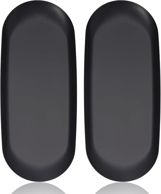 2PACK Black Decorative Tray,Oval Stainless Steel Trays, Decorative Tray for Jewelry Dish Cosmetics Organizer Bathroom Clutter Serving Platter (Black, 9 in)