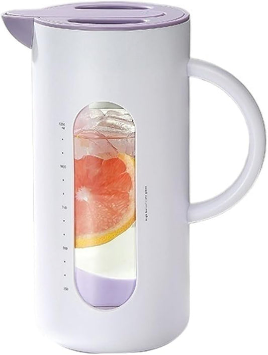 Cold kettle Cold kettle household high temperature resistant cold kettle set glass kettle cold bubble pot Water Pitcher Set for Hot/Cold Water(Purple)