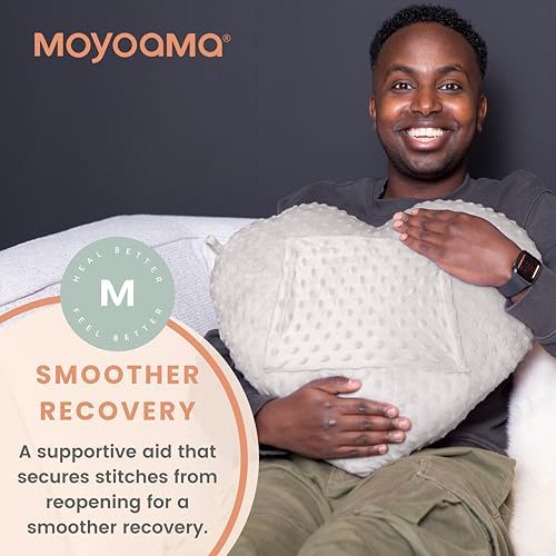 MOYOAMA Open Heart Surgery Pillow for Heart Surgery Recovery Gifts - After Bypass Surgery Must Haves, Gifts for Chest Surgery Recovery, Seatbelt Pillows for Post-Surgery, Shock Absorbing Chest Pillow
