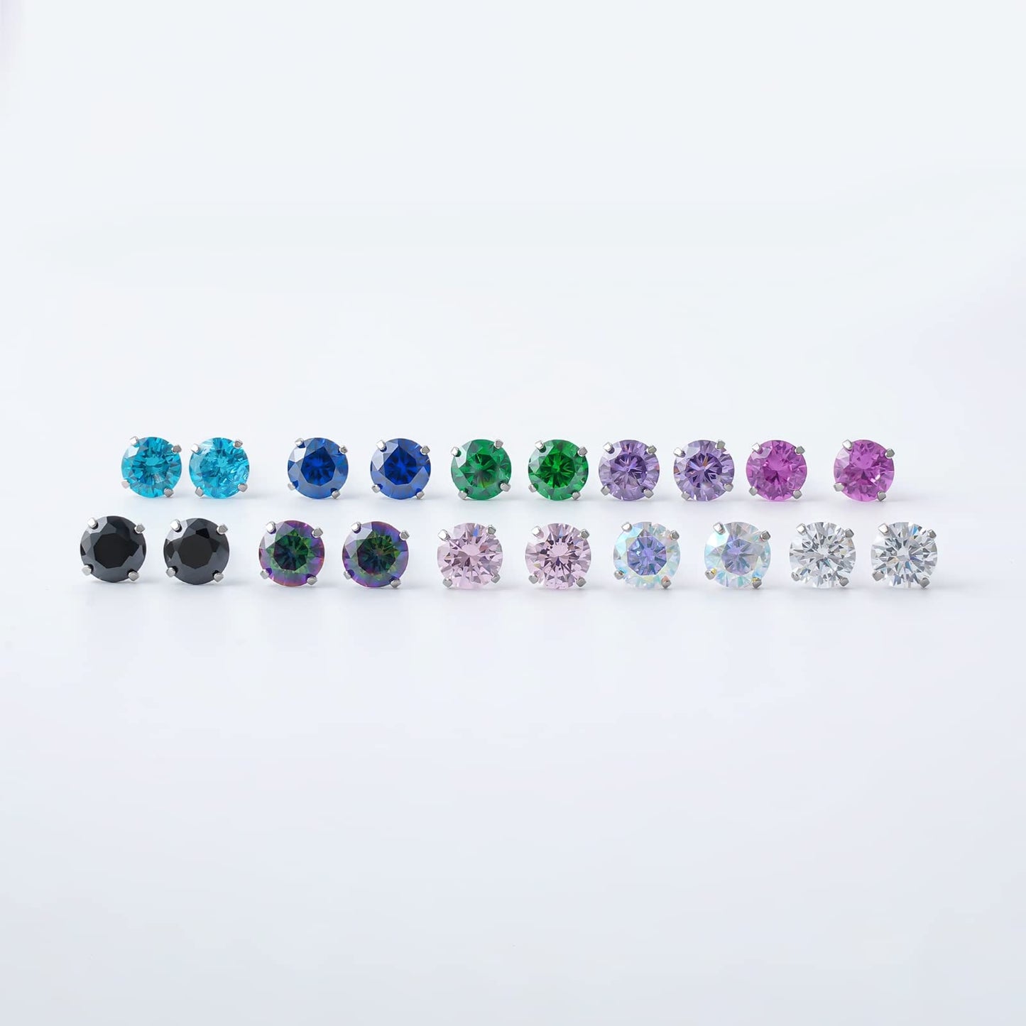 1 Pair Implant Grade Titanium Stud Earrings Set Hypoallergenic 3mm 4mm 5mm 6mm Cubic Zirconia G23 Titanium Earring Studs for Women Men for Sensitive Ear (5mm black)