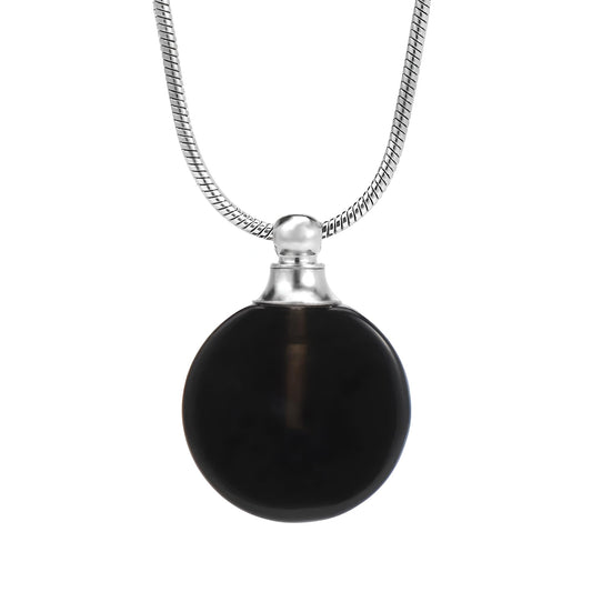 925 Sterling Silver Essential Oil Necklace For Women And Men, 14K Gold Filled Natural Stone Round Perfume Bottle Necklace, Essentials Oil Diffuser Vial Necklace (3 - Essential Oil Necklace)