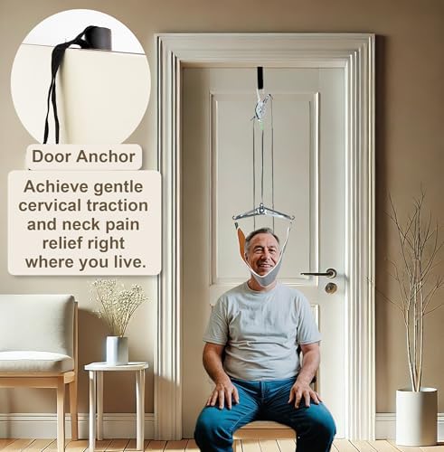 Premium Adjustable Cervical Neck Traction Device for Pain Relief – Comfortable Neck Stretcher for Home and Outdoor Use, Spine Decompression Made Easy