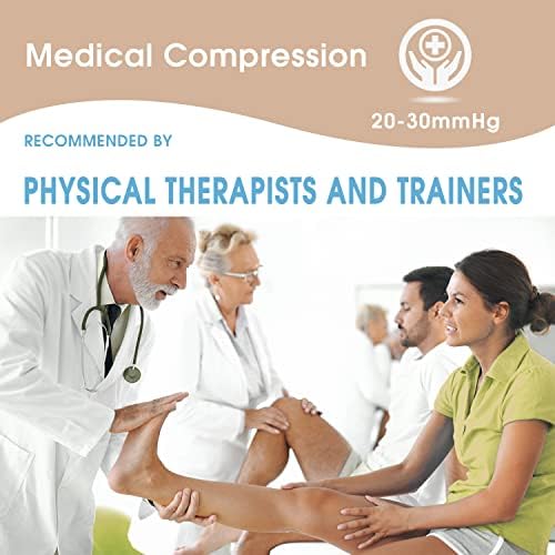 Compression Socks for Women & Men Open Toe (3 Pairs), Ankle Brace Compression Sleeve with Neuropathy, Foot Compression sleeve for Swelling, Pain & Plantar Fasciitis Relief (Beige, S)