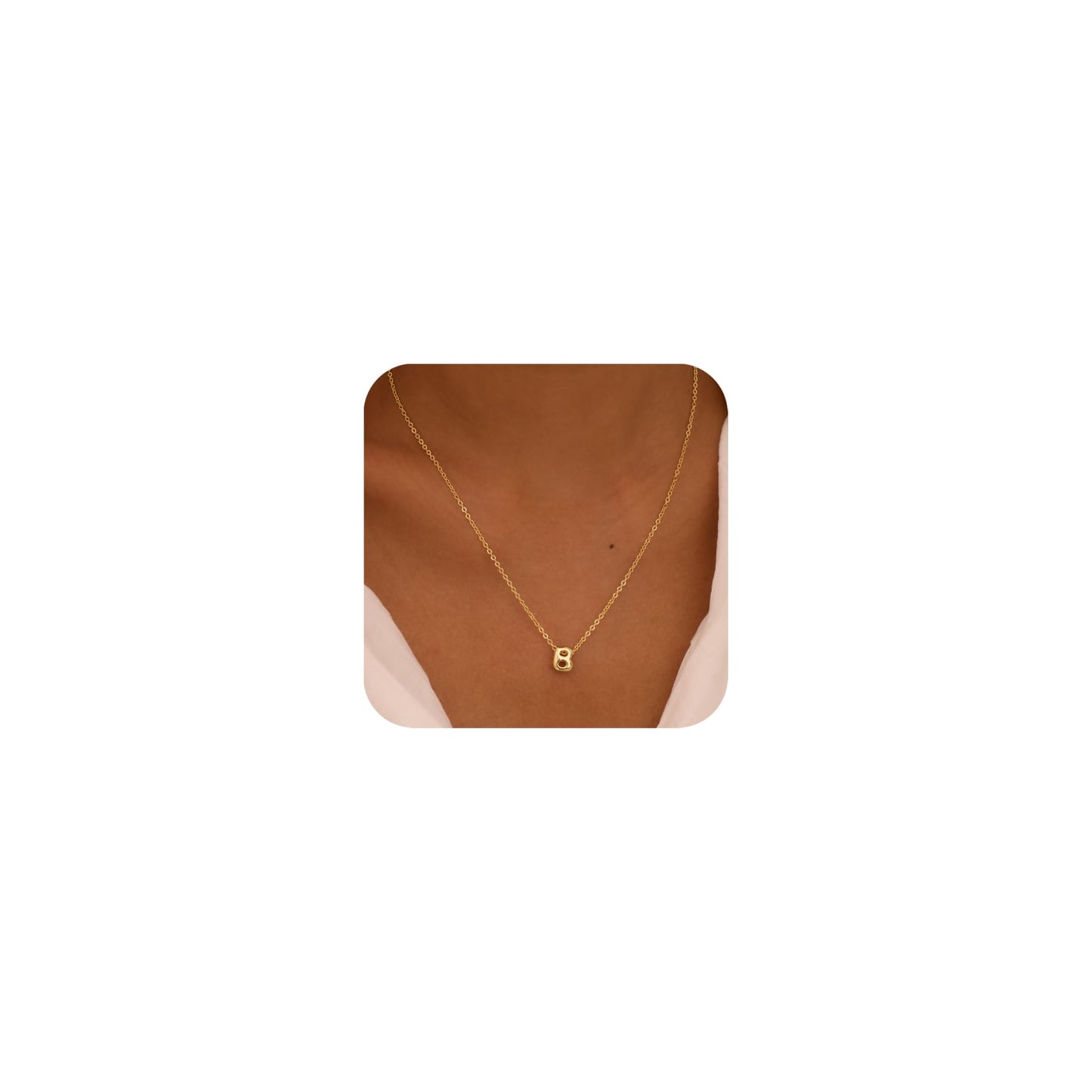 CUEZIY 14K Gold Plated Bubble Letter Necklace Initial Necklaces for Women Dainty Personalized Charm Pendant Name Necklace Cute Non Tarnish Fashion Accessories Teen Gift Trendy Stuff Jewelry Gifts