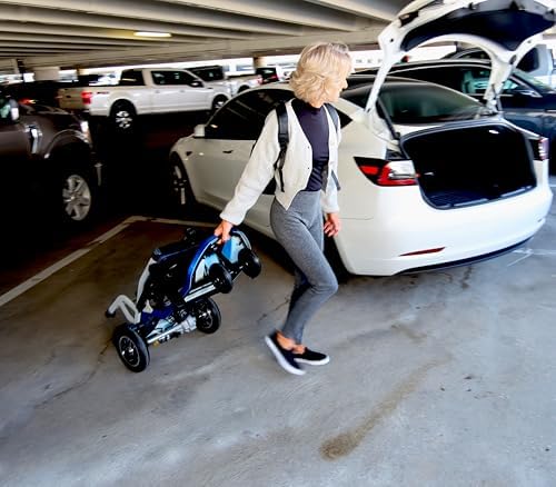 R3b-Mobility Scooters for Seniors Adults Ultra Lightweight Electric Powered Folding 4 Wheel Mobility Scooter with Headlight Cup Holder, Compact & Convenient for Travel Airline Approved, Blue