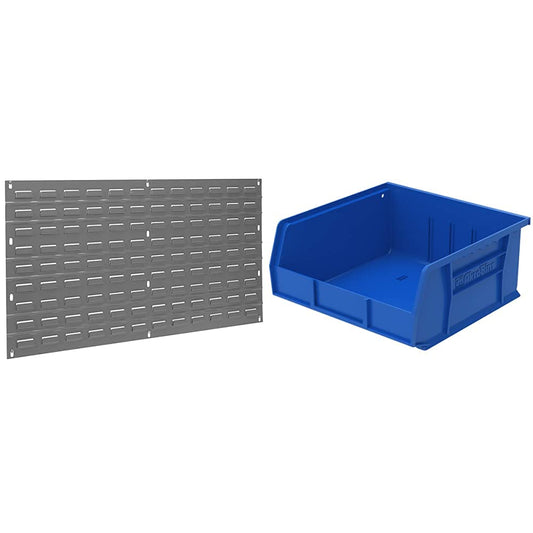 Akro-Mils Wall Mount Storage System Bundle with Plastic Storage Bins (6-Pack)