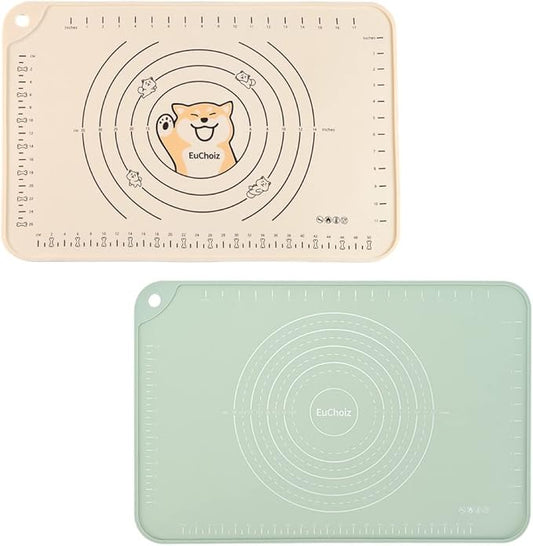 2 Pack Silicone Pastry Mat 24"*16" Extra Thick Non Stick Baking Mat