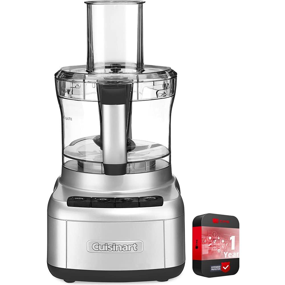 Cuisinart Elemental 8-Cup Food Processor, Silver (FP-8SV) with 1 YR CPS Enhanced Protection Pack
