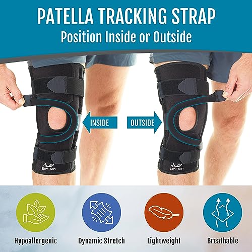 BioSkin Wraparound Patella Stabilizer Knee Brace for Patellofemoral Pain, Patella Tracking Disorders, Dislocation, and Subluxation, Left or Right Kneecap Tracking (XXL)