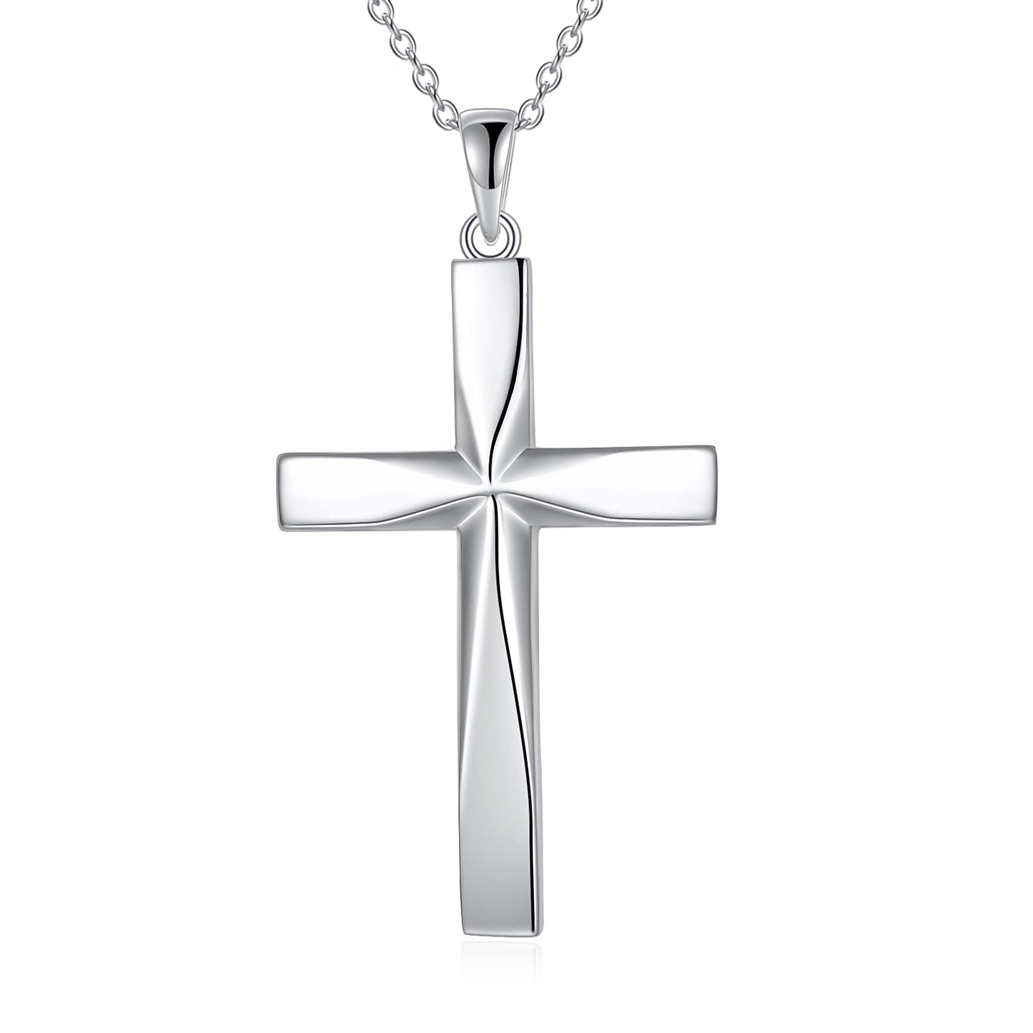 ONEFINITY Religious Cross Pendant Necklace Sterling Silver Origami Cross Pendant Gifts for Women Men Jewelry (Origami)