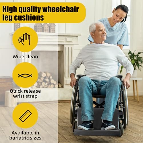 BALAPET Adjustable Wheelchair Leg Rest, High Density Foam Wheelchair Foot Support, Extender Calf Elevated Pad, Soft and Comfortable Leg Cushion Protector for Home Hospital(Black)