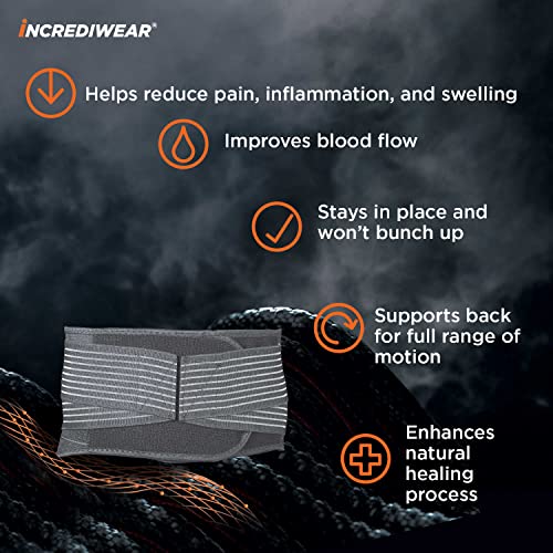 Incrediwear Back Brace - Back Support Brace for Back Pain Relief from Muscle Pain, Sciatica or a Herniated Disc, Everyday Lower Back Lumbar Support (Large)