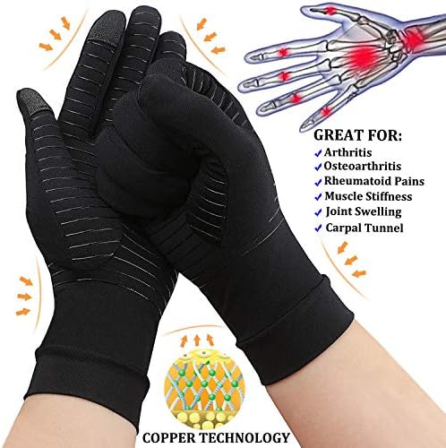 Big Mango 2 Pairs Pack Copper Arthritis Gloves, Compression Gloves for Women Men Relieve Pain from Rheumatoid Arthritis, Carpal Tunnel, Swelling, Everyday Hands Support (Open Finger + Full Finger, M)
