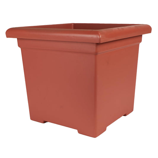 Accent Square Planter - The HC Companies 15.5-Inch Large Square Flower Box Planter for Indoor & Outdoor Flowers/Plants, Pairs w/ 15.5" Clay Accent Saucer SRO15500E35 Clay (ROS15500E35)