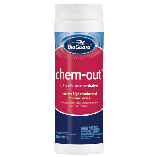 BioGuard ChemOut, 2 lb, Neutralizes High Chlorine & Bromine Levels, Reduces Pool Downtime, Suitable for All Pool Types
