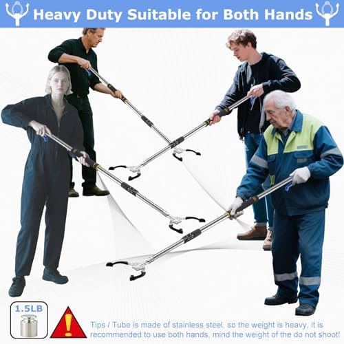 Heavy Duty Grabber Reacher Tool,52.5in Reacher Grabber Pickup Tool Extra Long No Need Bend Trash Picker Upper Grabber Stainless Steels Tube with Sponge Handle for Seaside Garden and Yard