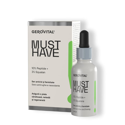 GEROVITAL MUST HAVE Anti-Wrinkle and Firming Face Serum with Collagen and Elastin, Aloe Vera Extract, Moisturizing Face Serum, 30 ml