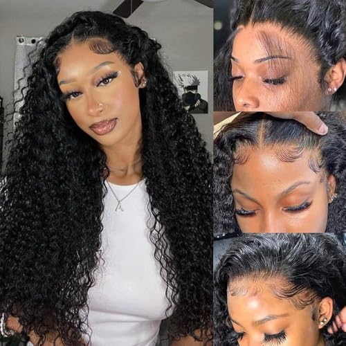 20 Inch Deep Wave Lace Front Wigs Human Hair 13x6 HD Lace Front Wigs Human Hair Deep Wave Wig Glueless Wigs Pre Plucked Deep Curly Wig for Women