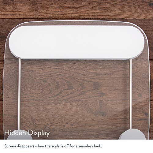 Greater Goods Digital Weight Bathroom Scale, Shine-Through Display, Accurate Glass Scale, Non-Slip and Scratch Resistant, Body Weight (Clear)