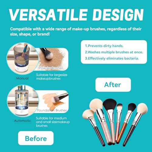 Electric Makeup Brush Cleaner - Portable Compact Design for Travel Home Use - Professional Makeup Brush Cleaning Machine - Automatic Makeup Brush Cleaner (pink)